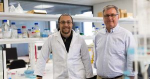 Karl Brown and Mark Daniell in lab