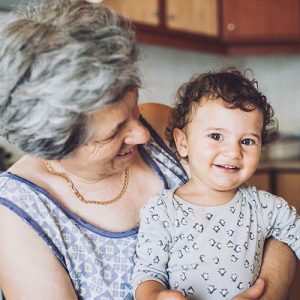 Grandmother and baby